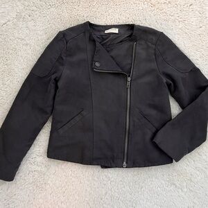 Crazy 8 Girls Moto Gray Zip-Up Jacket Sz 5/6